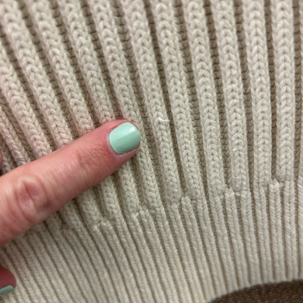 L.L. Bean Cream Ribbed Knit Sweater - Picture 4 of 5